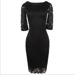 Jane Norman London Black Pencil Mid-length Dress